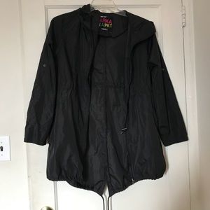 Black Raincoat with cinched waist!
